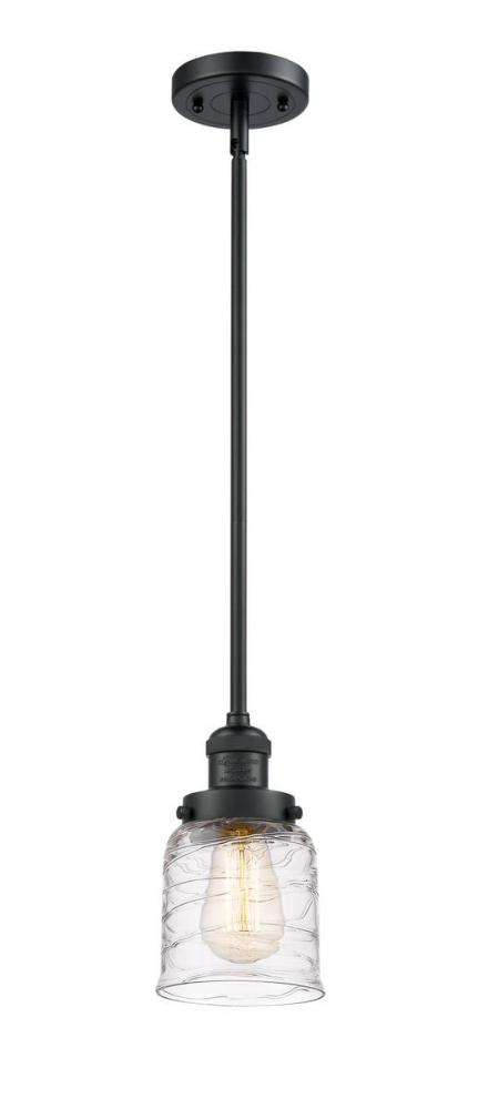 Bell - 1 Light - 5 inch - Matte Black - Stem Hung - Mini Pendant