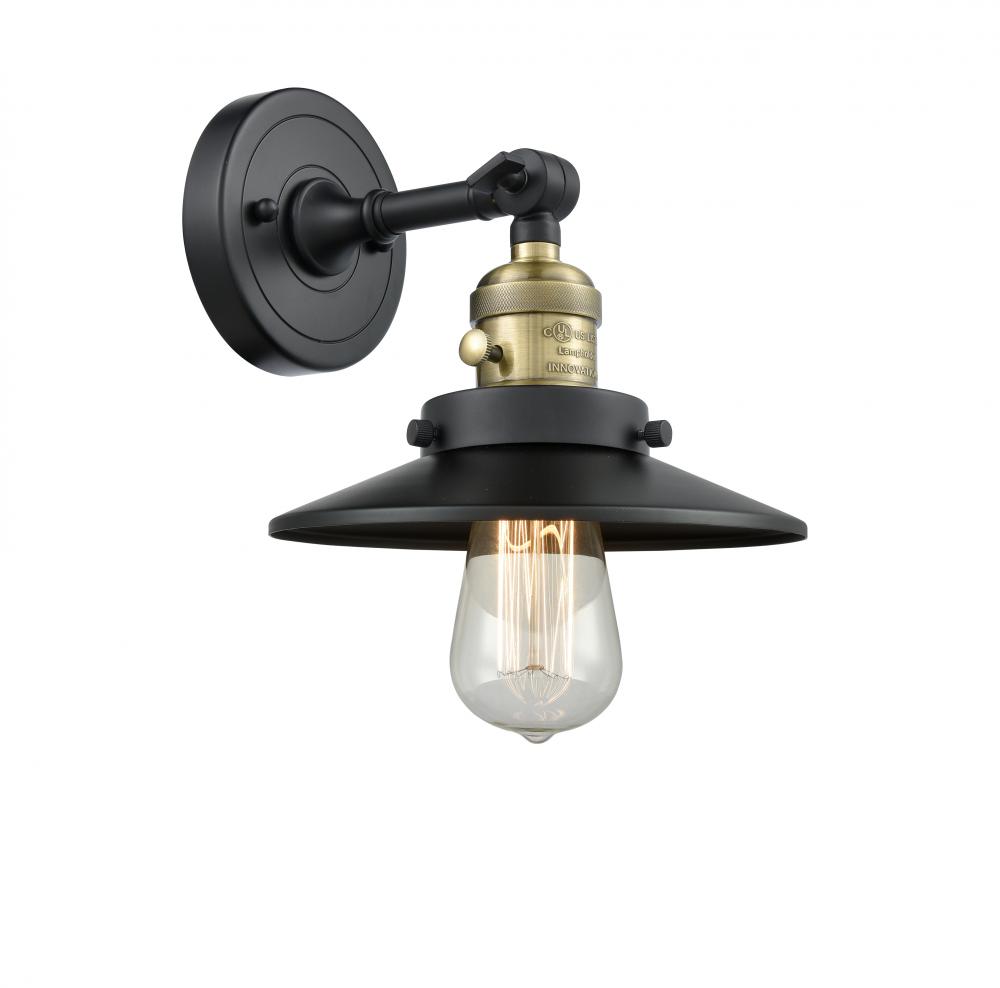 Railroad - 1 Light - 8 inch - Black Antique Brass - Sconce