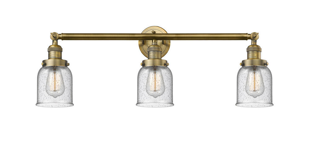 Bell - 3 Light - 30 inch - Brushed Brass - Bath Vanity Light