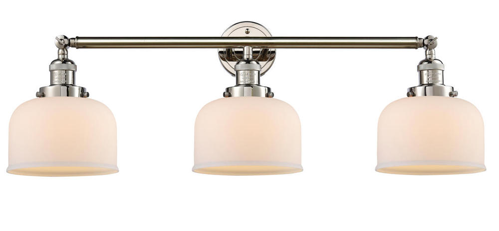 Bell - 3 Light - 32 inch - Polished Nickel - Bath Vanity Light