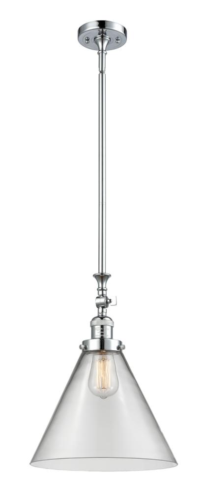 Cone - 1 Light - 12 inch - Polished Chrome - Stem Hung - Mini Pendant