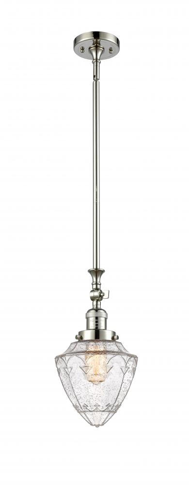 Bullet - 1 Light - 7 inch - Polished Nickel - Stem Hung - Mini Pendant