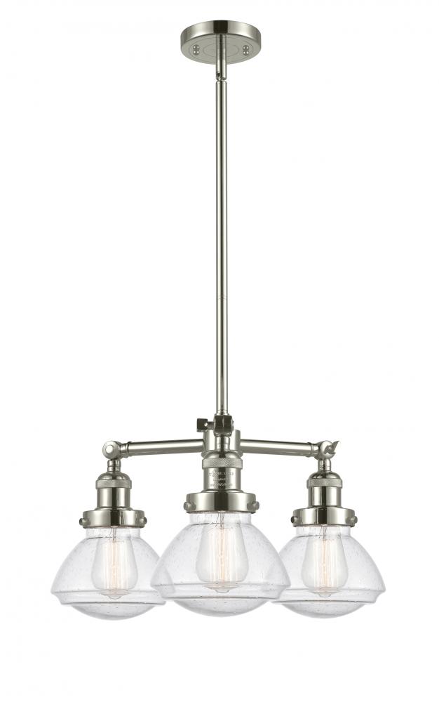 Olean - 3 Light - 19 inch - Polished Nickel - Stem Hung - Chandelier