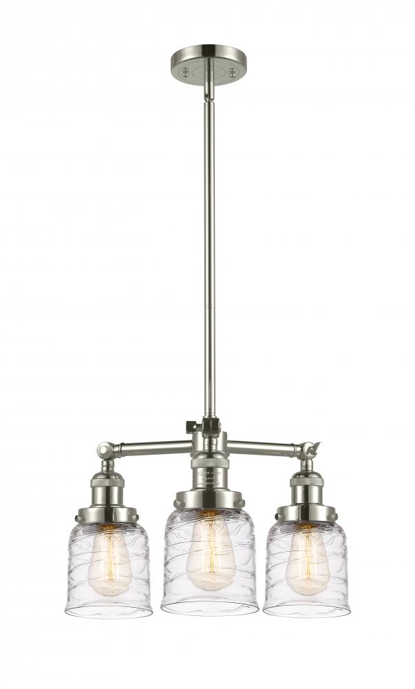 Bell - 3 Light - 19 inch - Polished Nickel - Stem Hung - Chandelier