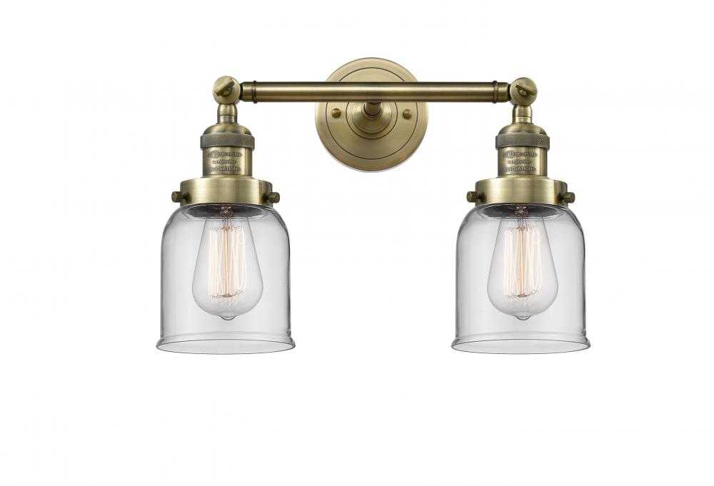 Bell - 2 Light - 16 inch - Antique Brass - Bath Vanity Light