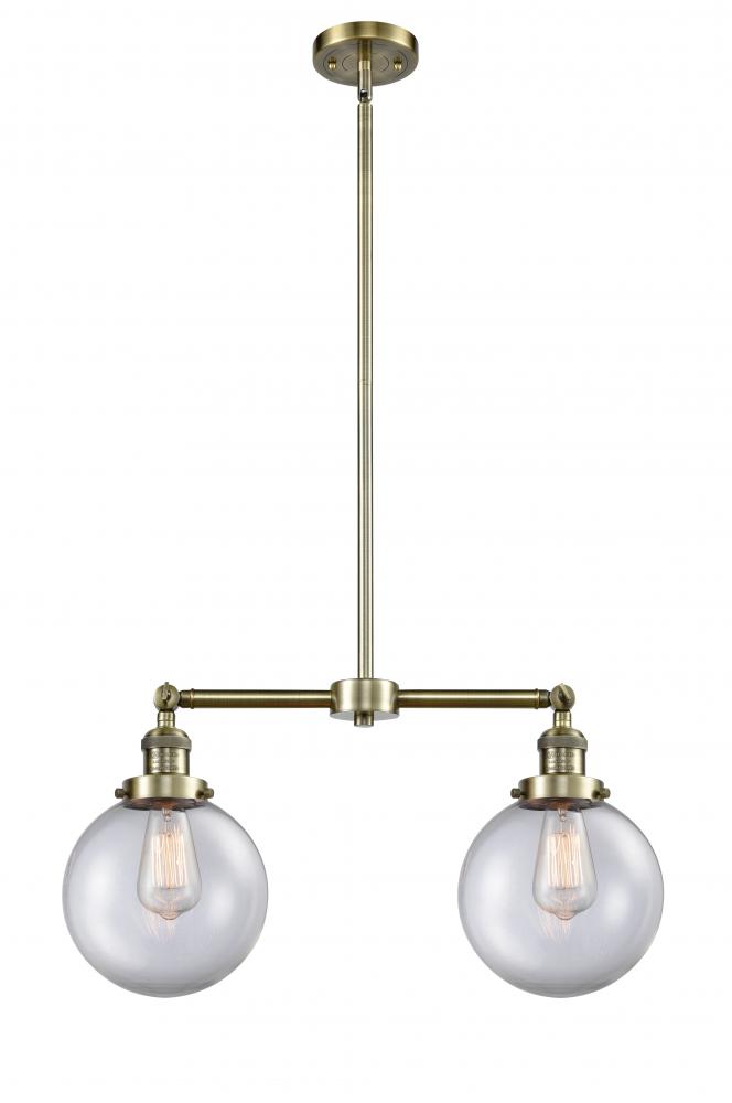 Beacon - 2 Light - 25 inch - Antique Brass - Stem Hung - Island Light