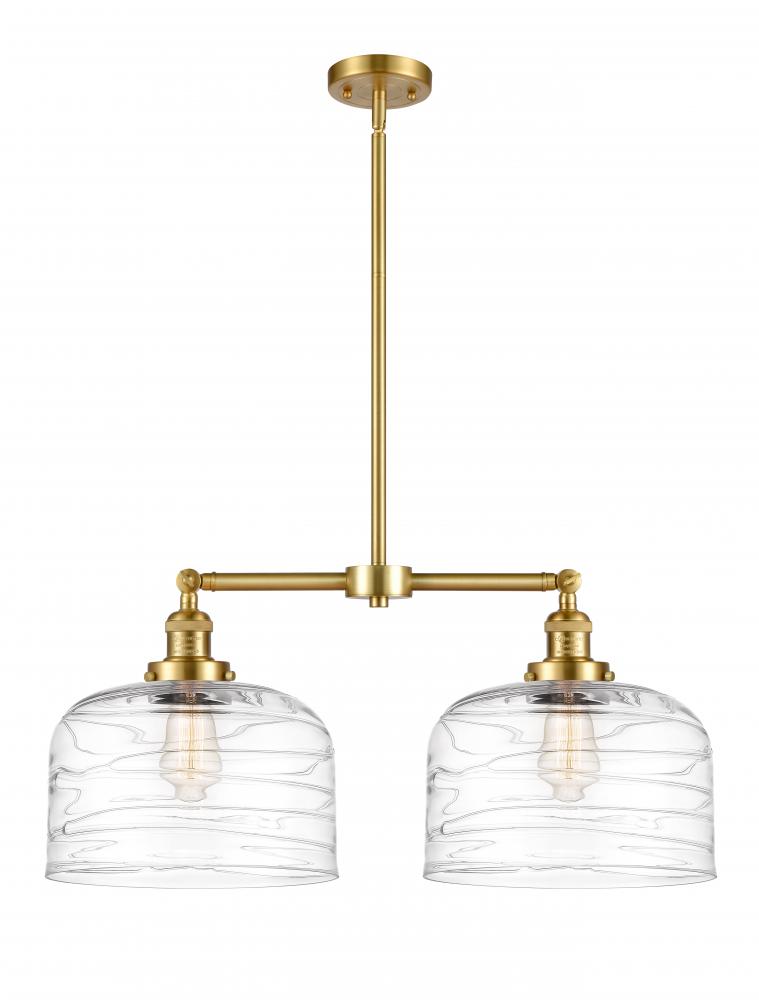 Bell - 2 Light - 21 inch - Satin Gold - Stem Hung - Island Light