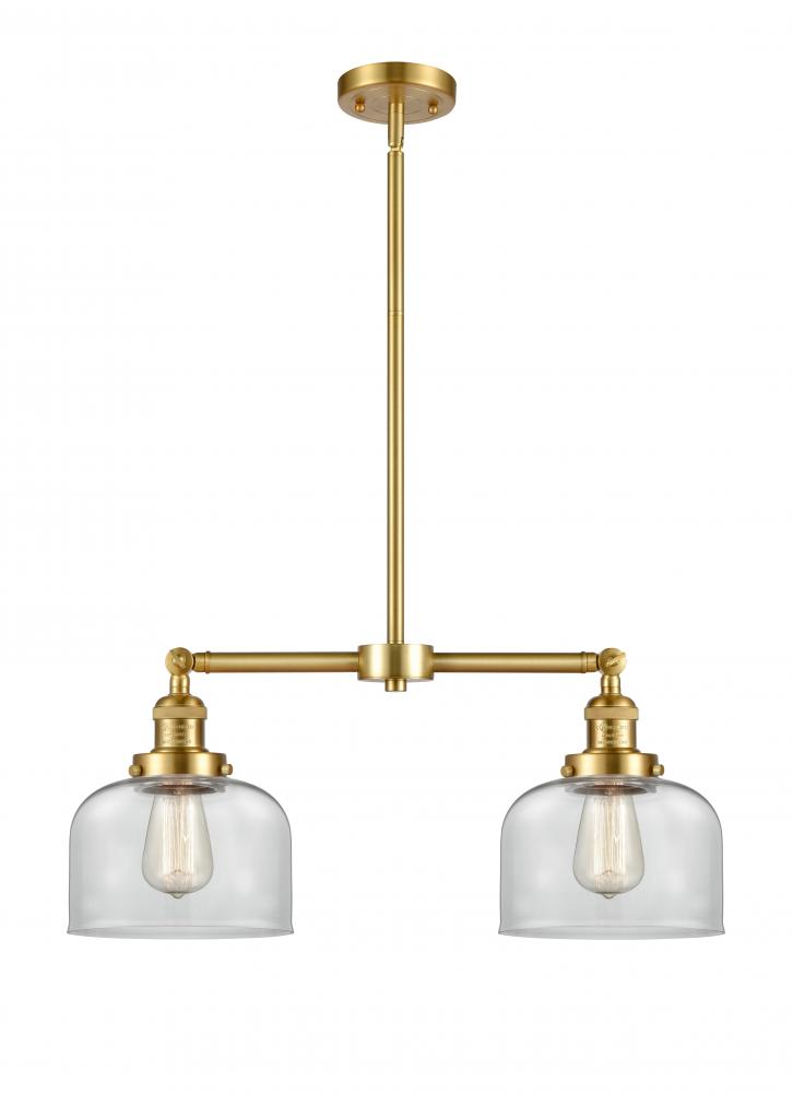 Bell - 2 Light - 21 inch - Satin Gold - Stem Hung - Island Light