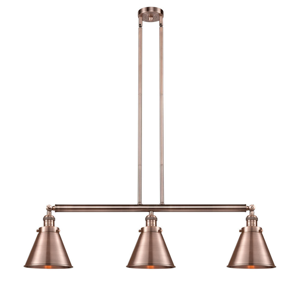 Appalachian - 3 Light - 40 inch - Antique Copper - Stem Hung - Island Light