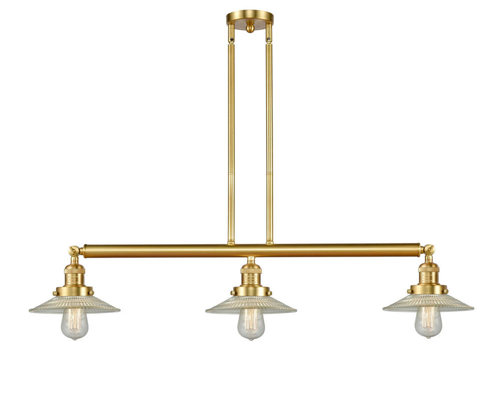 Halophane - 3 Light - 41 inch - Satin Gold - Stem Hung - Island Light