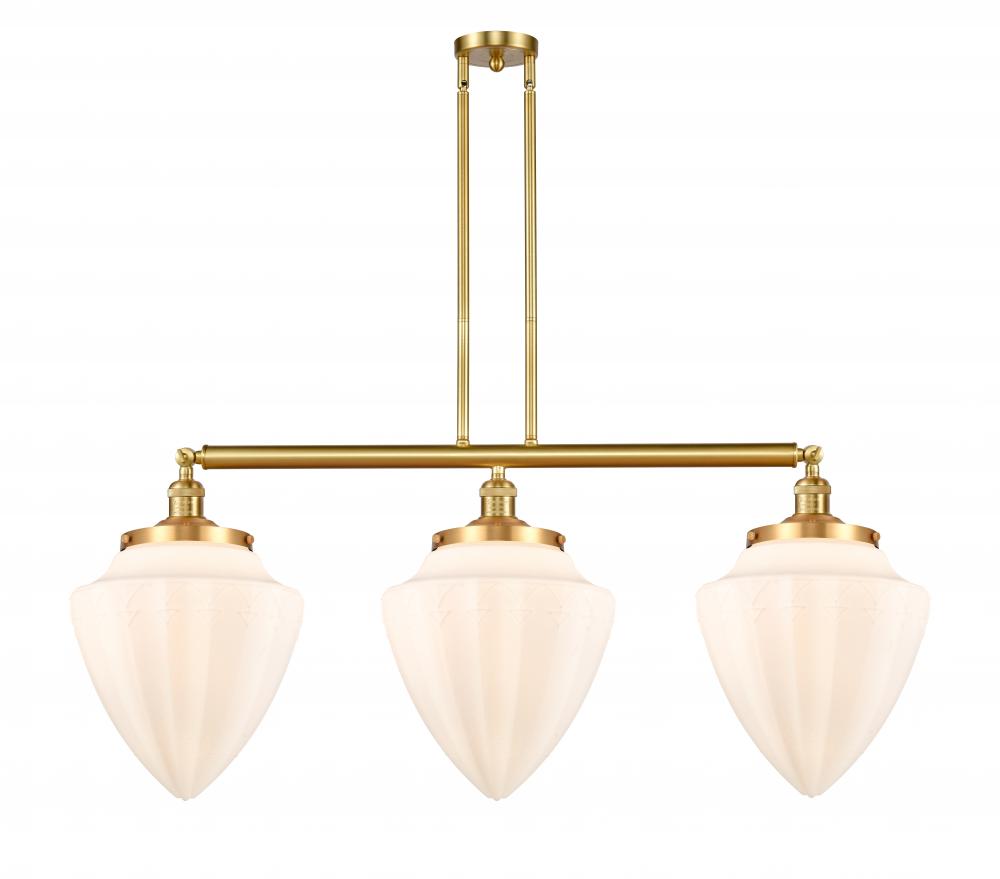 Bullet - 3 Light - 40 inch - Satin Gold - Stem Hung - Island Light