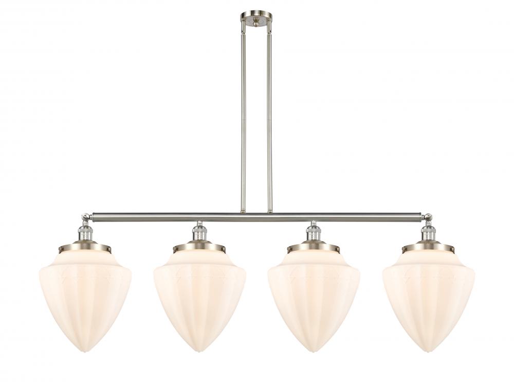 Bullet - 4 Light - 50 inch - Brushed Satin Nickel - Stem Hung - Island Light