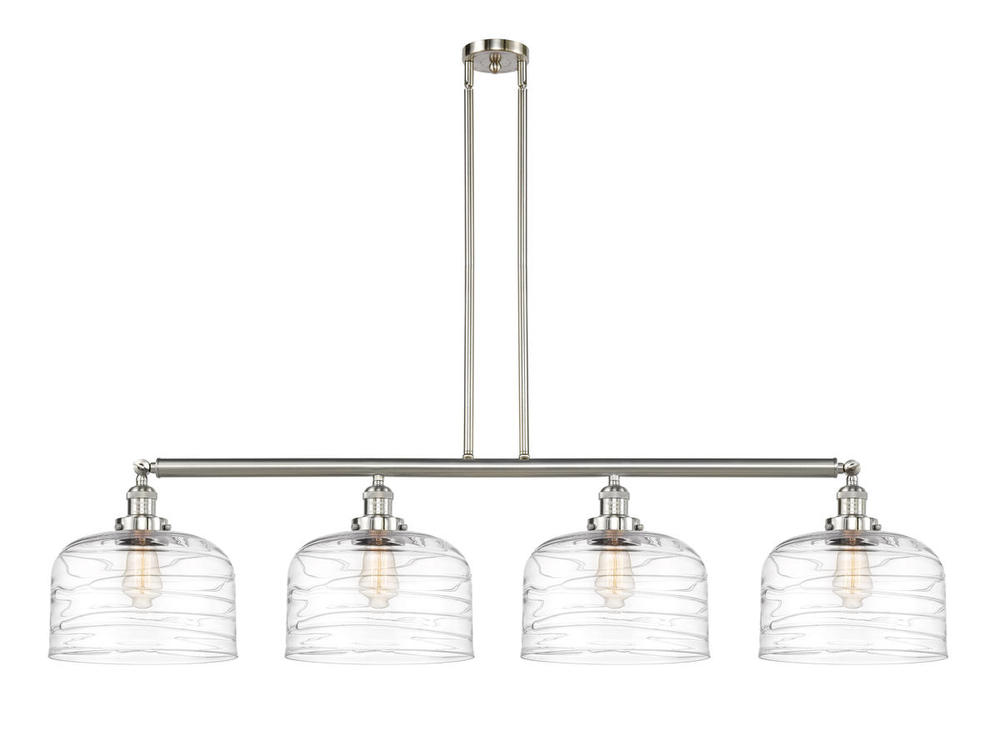 Bell - 4 Light - 54 inch - Brushed Satin Nickel - Stem Hung - Island Light