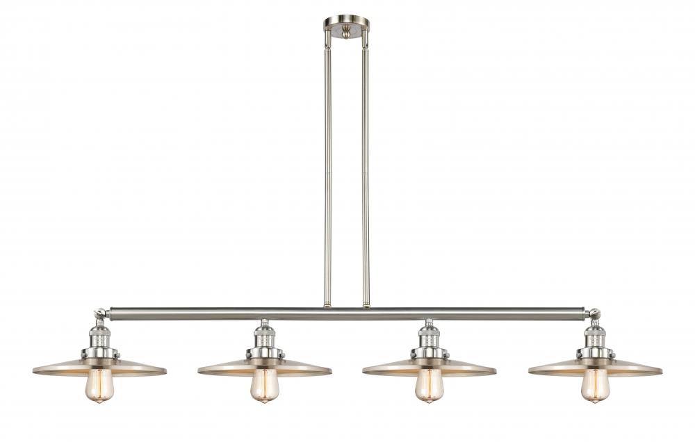 Appalachian - 4 Light - 57 inch - Brushed Satin Nickel - Stem Hung - Island Light