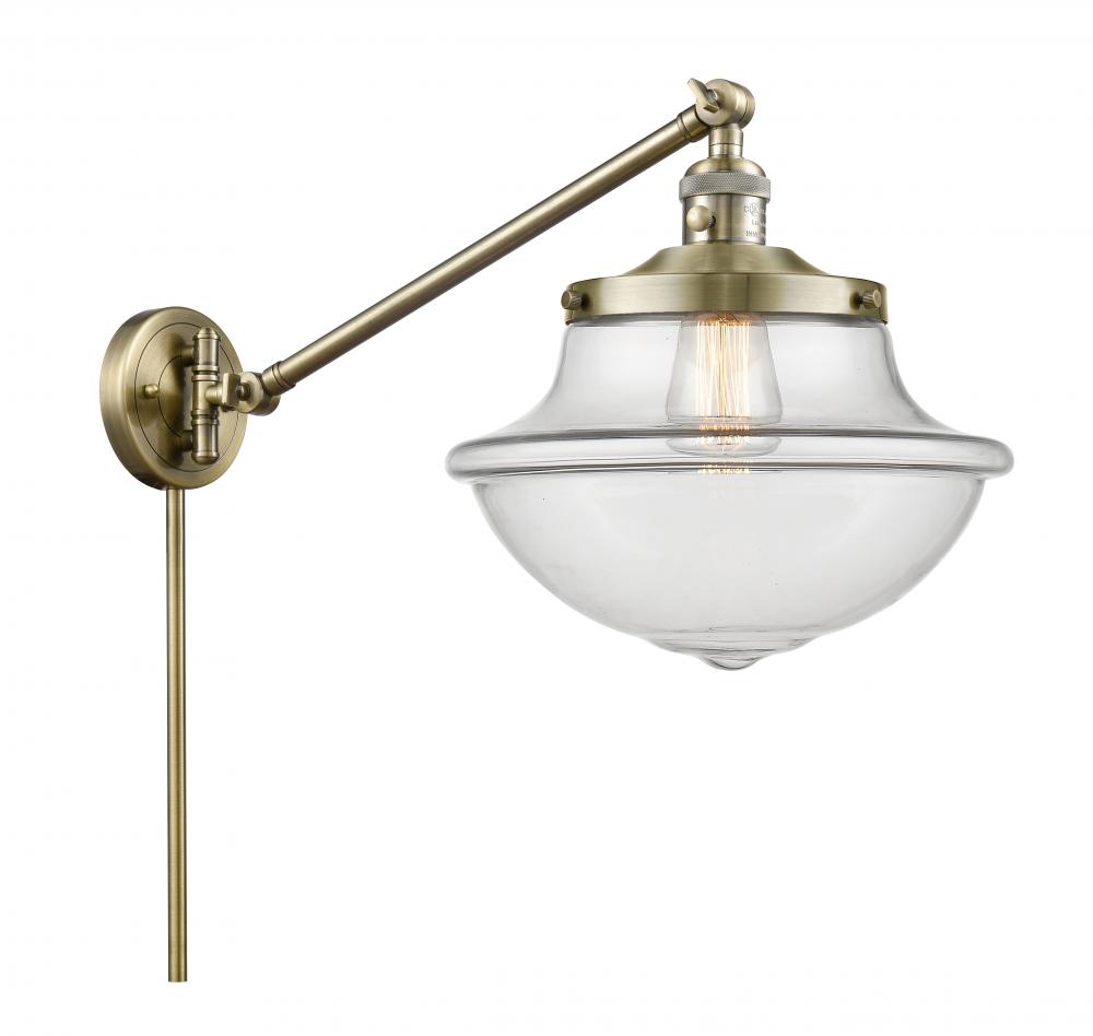 Oxford - 1 Light - 12 inch - Antique Brass - Swing Arm