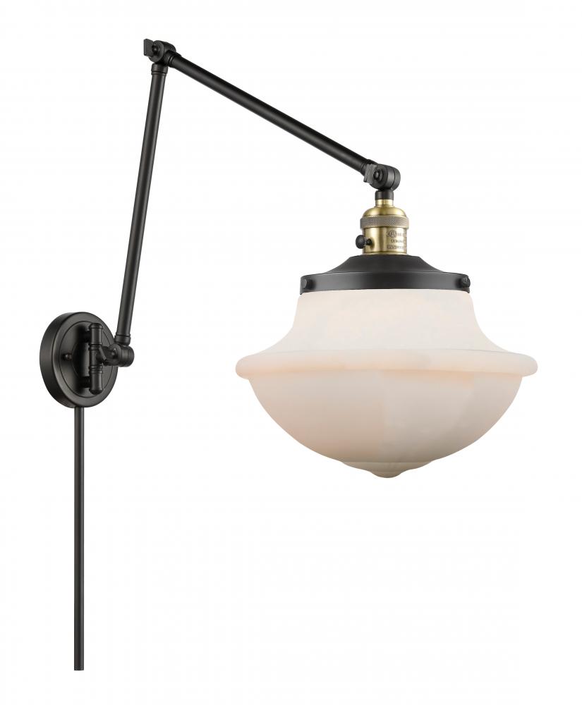 Oxford - 1 Light - 12 inch - Black Antique Brass - Swing Arm