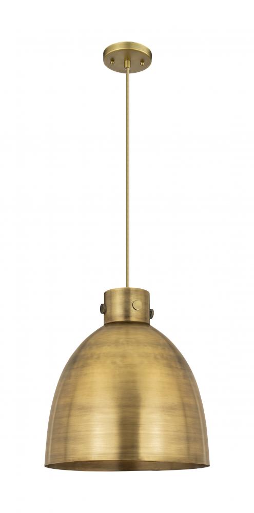 Newton Bell - 1 Light - 14 inch - Brushed Brass - Cord hung - Pendant