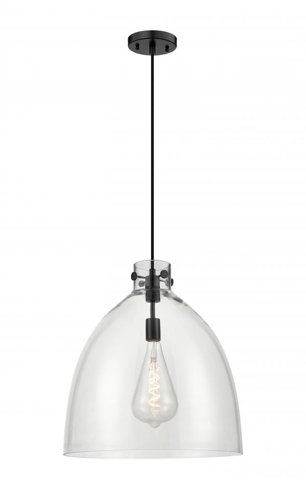 Newton Bell - 1 Light - 18 inch - Matte Black - Cord hung - Pendant