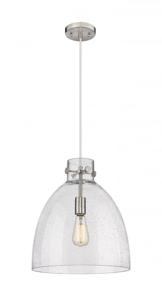 Newton Bell - 1 Light - 14 inch - Satin Nickel - Cord hung - Pendant