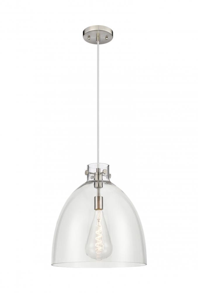 Newton Bell - 1 Light - 16 inch - Satin Nickel - Cord hung - Pendant