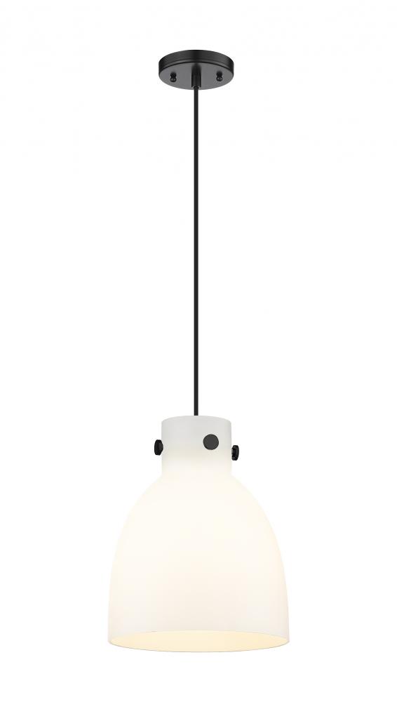 Newton Bell - 1 Light - 10 inch - Matte Black - Cord hung - Pendant