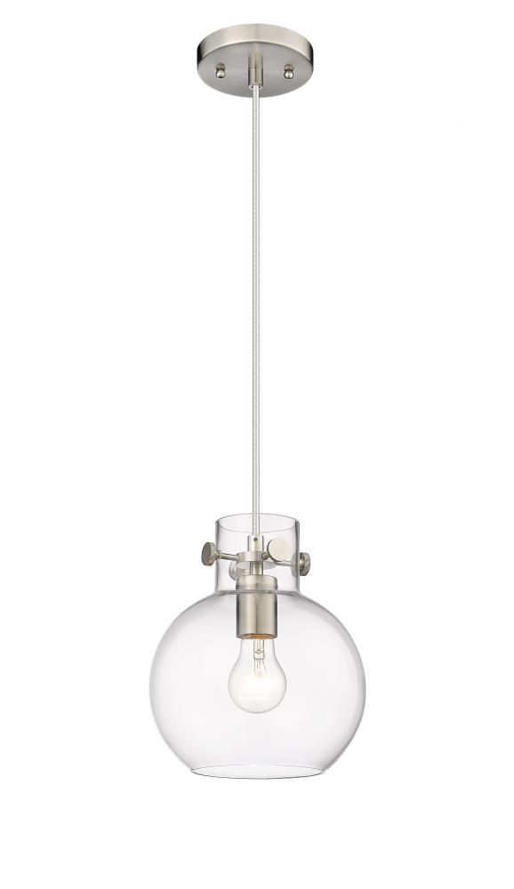 Newton Sphere - 1 Light - 8 inch - Brushed Satin Nickel - Cord hung - Pendant