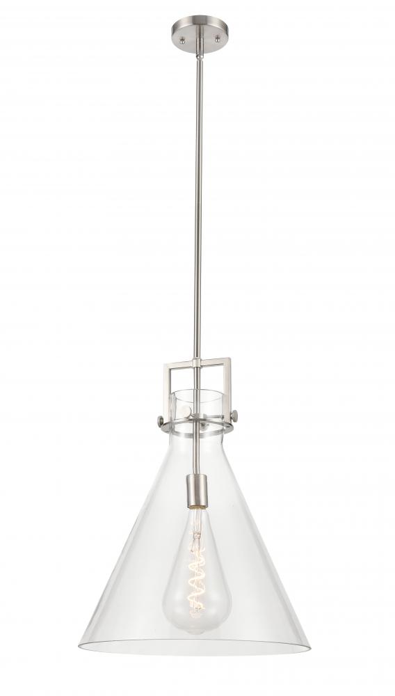 Newton Cone - 1 Light - 16 inch - Satin Nickel - Pendant