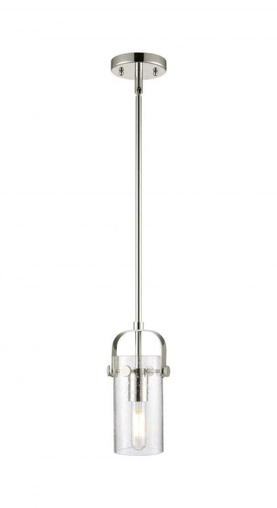 Pilaster II Cylinder - 1 Light - 7 inch Long Glass - Polished Nickel - Pendant