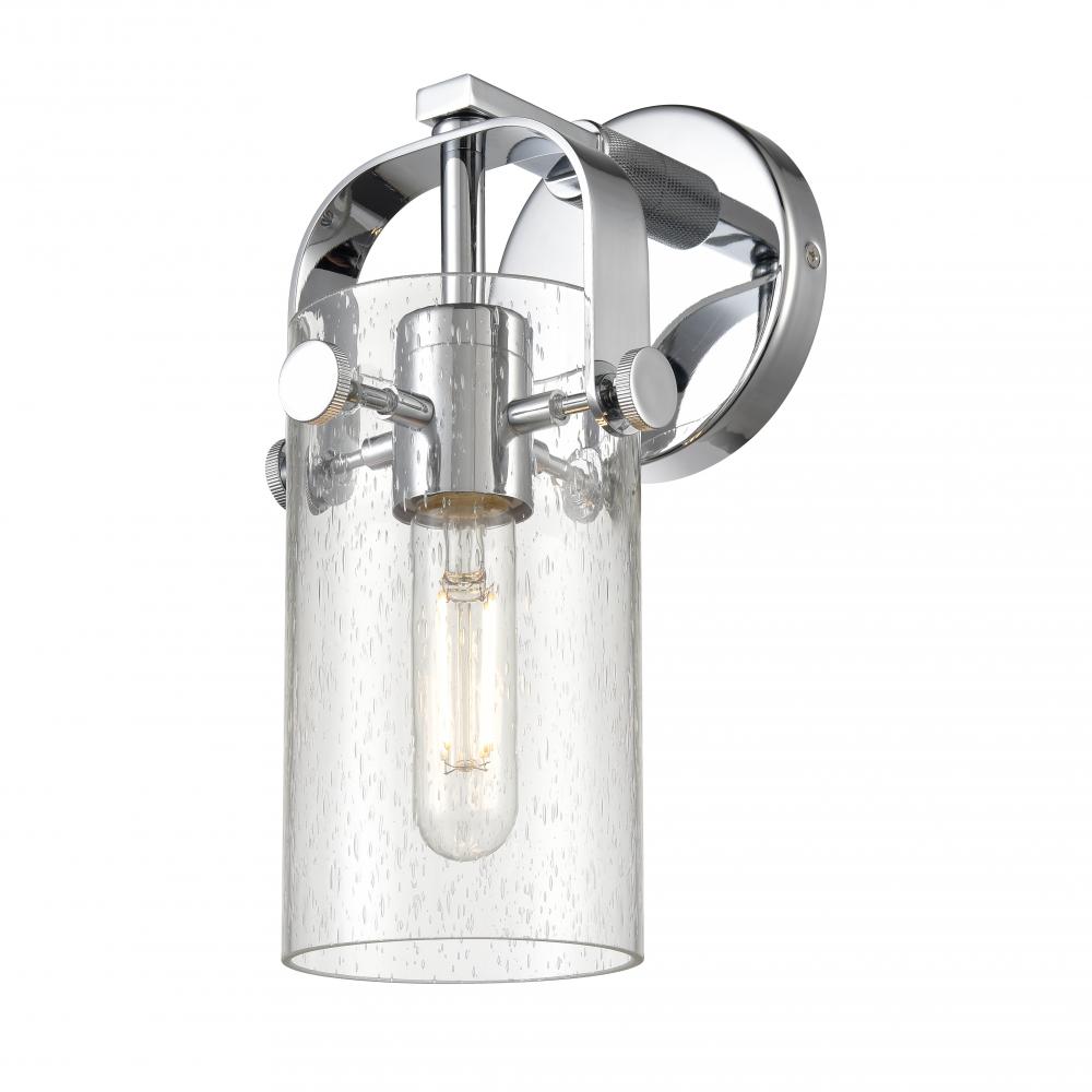 Pilaster - 1 Light - 7 inch Long Glass - Polished Chrome - Sconce