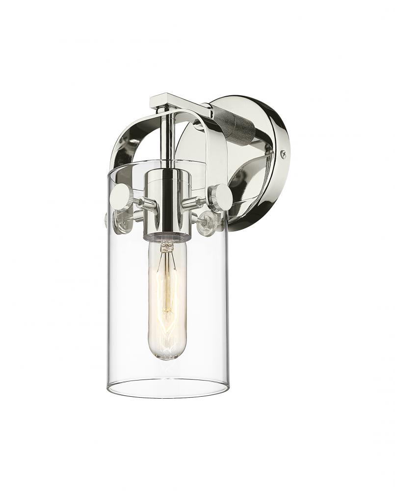 Pilaster II Cylinder - 1 Light - 7 inch Long Glass - Polished Nickel - Sconce