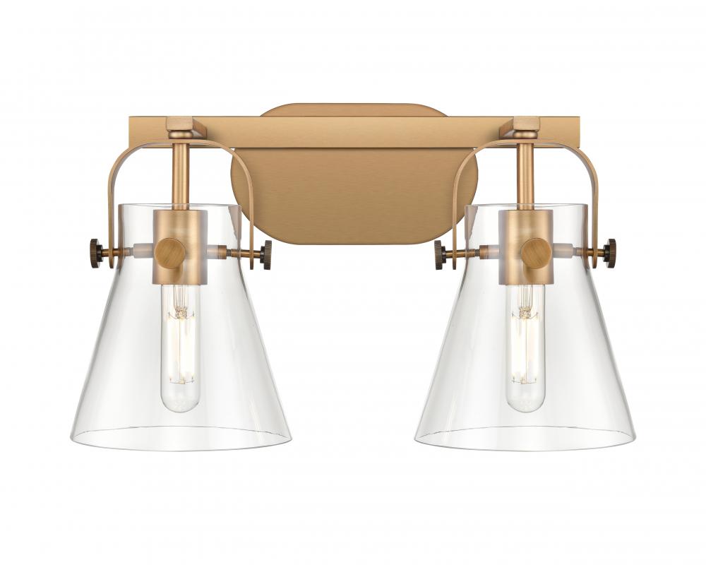 Pilaster II Cone - 2 Light - 17 inch - Brushed Brass - Bath Vanity Light