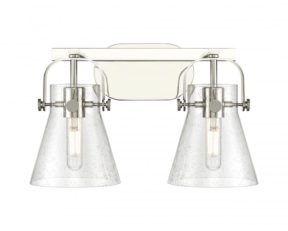 Pilaster II Cone - 2 Light - 17 inch - Polished Nickel - Bath Vanity Light