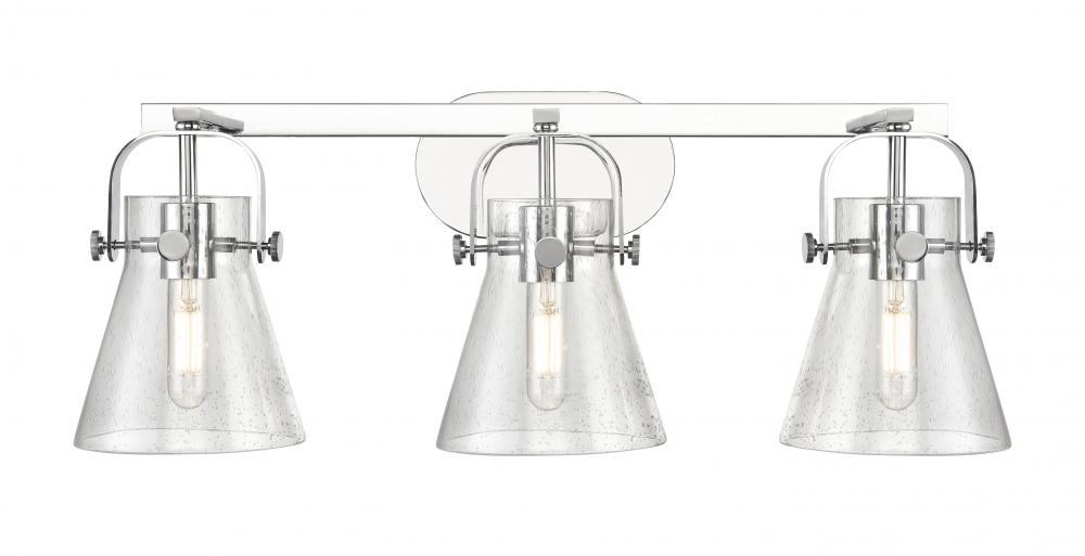 Pilaster II Cone - 3 Light - 27 inch - Polished Chrome - Bath Vanity Light