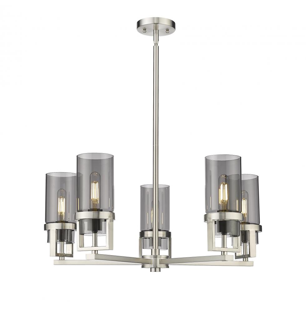 Utopia - 5 Light - 24 inch - Satin Nickel - Chandelier