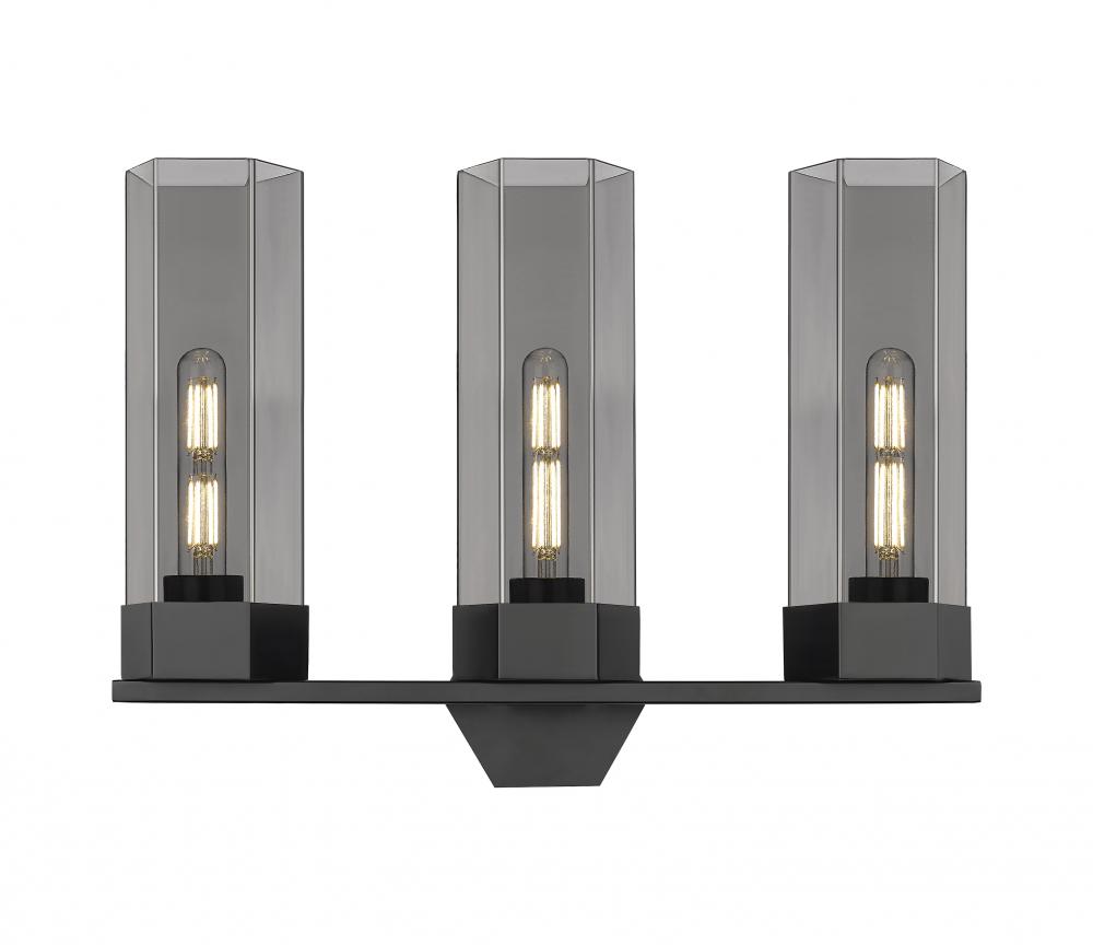 Claverack - 3 Light - 22 inch - Matte Black - Bath Vanity Light