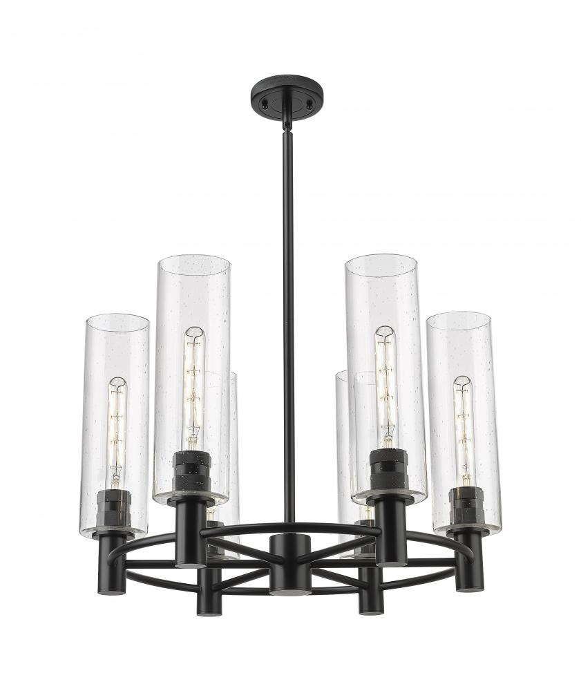 Crown Point - 6 Light - 24 inch - Matte Black - Chandelier