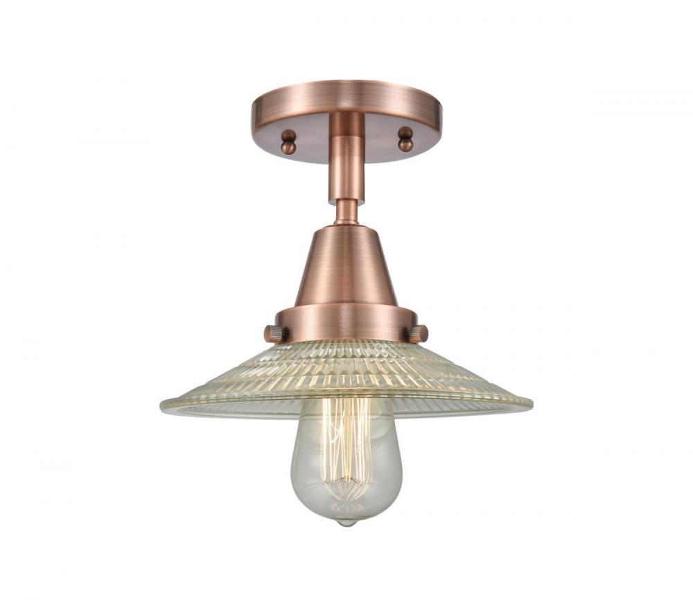 Halophane - 1 Light - 9 inch - Antique Copper - Flush Mount