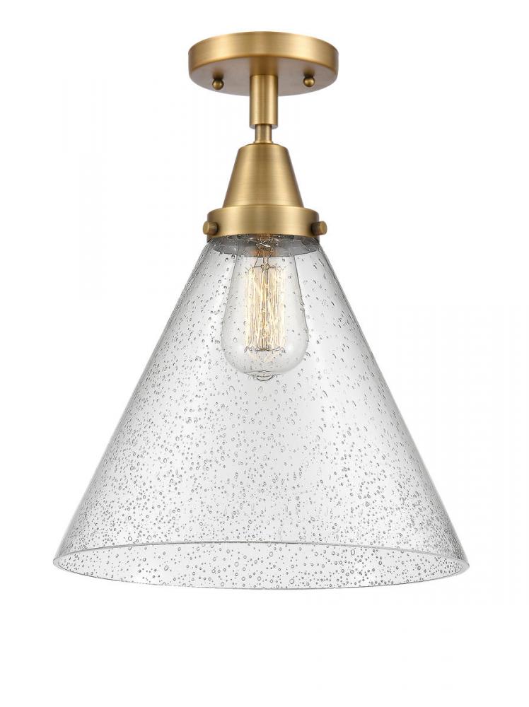 Cone - 1 Light - 12 inch - Brushed Brass - Flush Mount