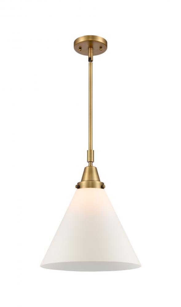 Cone - 1 Light - 12 inch - Brushed Brass - Mini Pendant