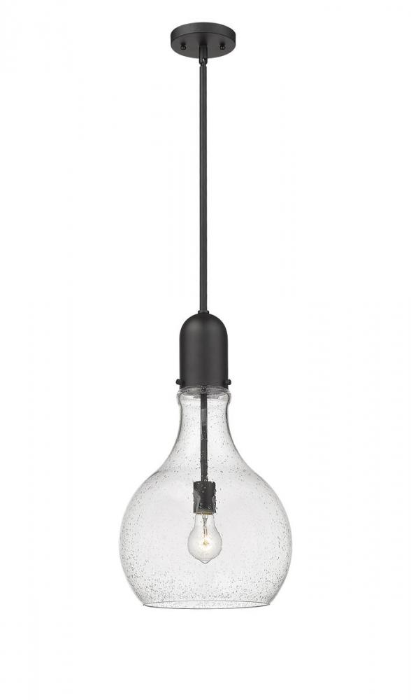 Amherst - 1 Light - 12 inch - Matte Black - Stem hung - Mini Pendant