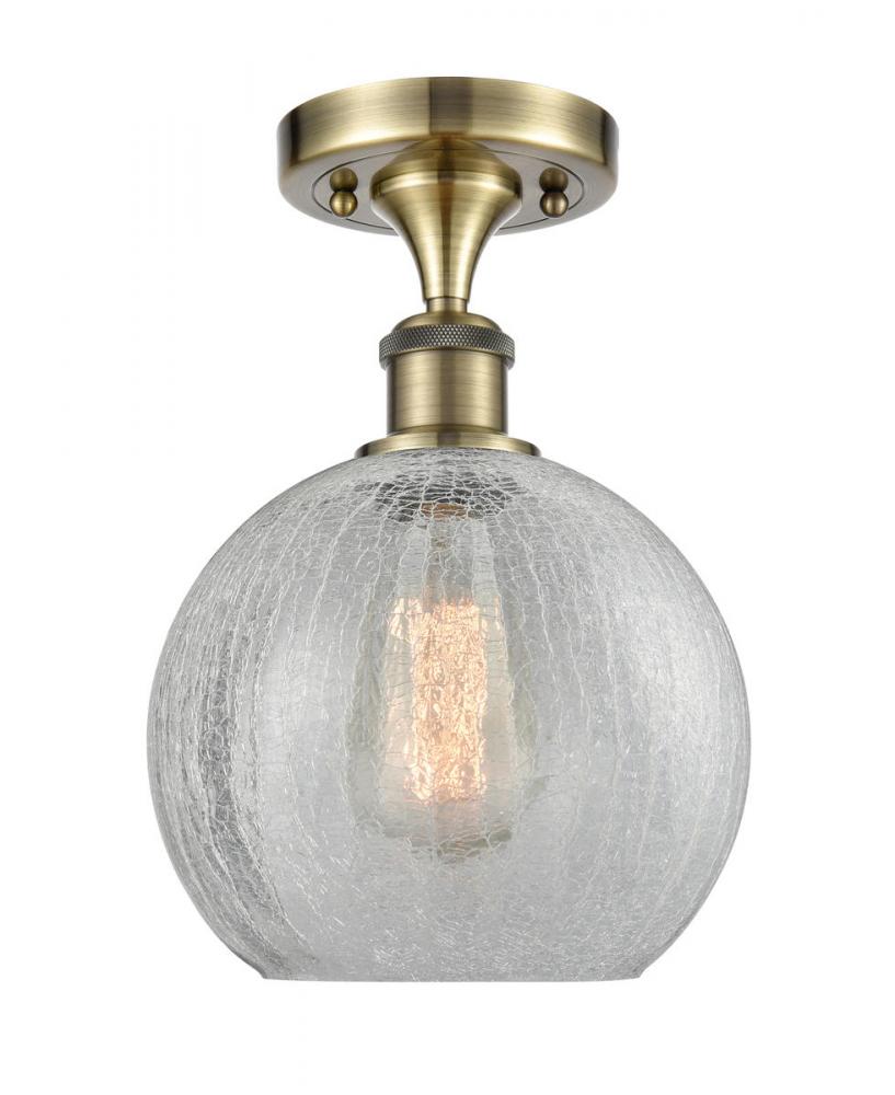 Athens - 1 Light - 8 inch - Antique Brass - Semi-Flush Mount