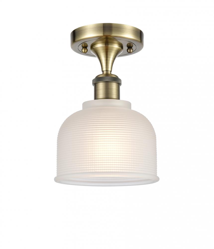 Dayton - 1 Light - 6 inch - Antique Brass - Semi-Flush Mount