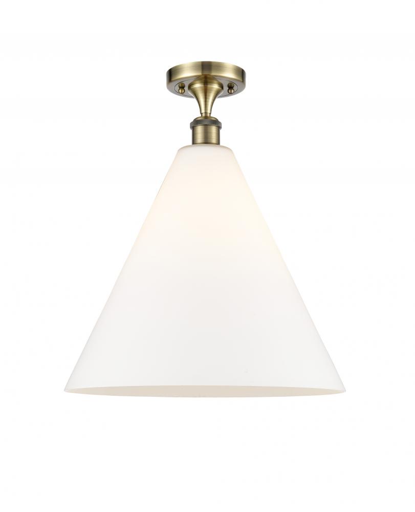 Berkshire - 1 Light - 16 inch - Antique Brass - Semi-Flush Mount