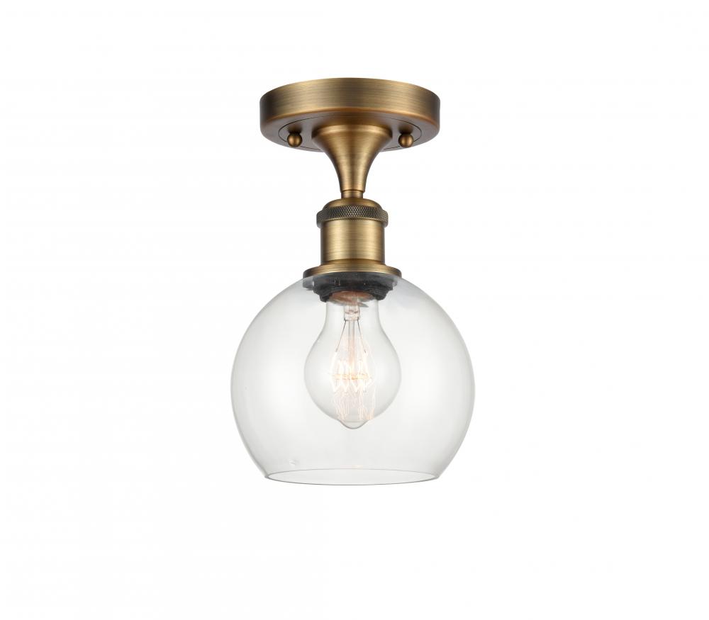 Athens - 1 Light - 6 inch - Brushed Brass - Semi-Flush Mount