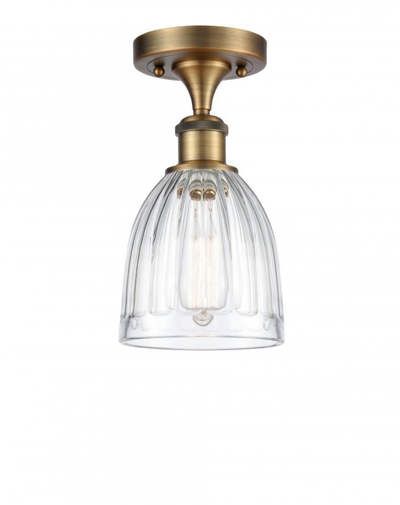 Brookfield - 1 Light - 6 inch - Brushed Brass - Semi-Flush Mount