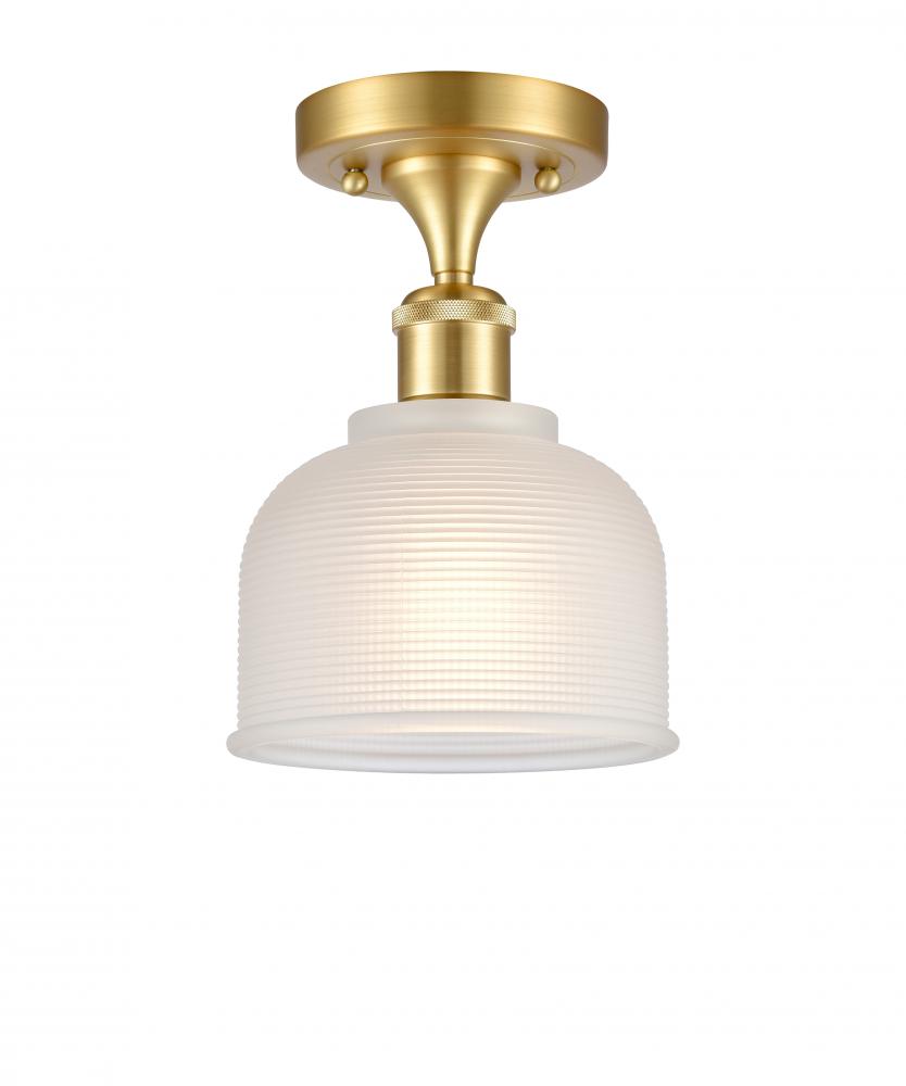 Dayton - 1 Light - 6 inch - Satin Gold - Semi-Flush Mount