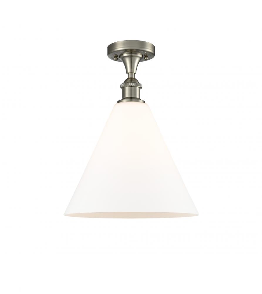 Berkshire - 1 Light - 12 inch - Brushed Satin Nickel - Semi-Flush Mount