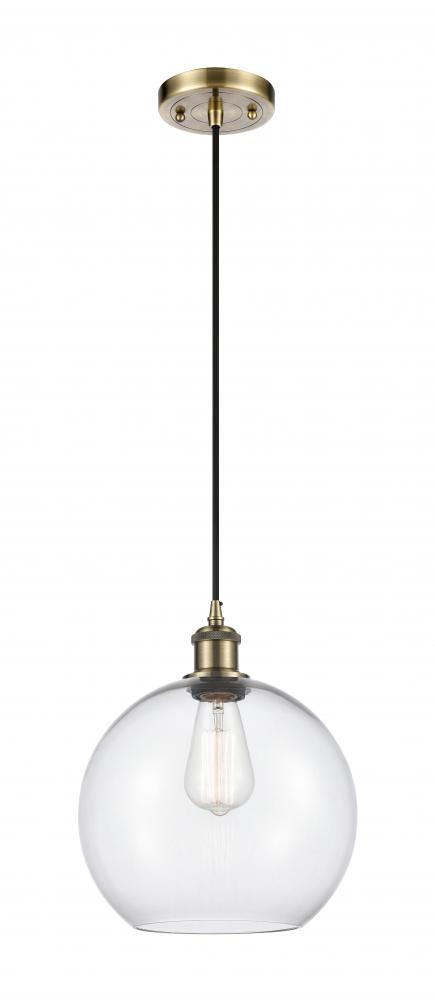 Athens - 1 Light - 10 inch - Antique Brass - Cord hung - Mini Pendant