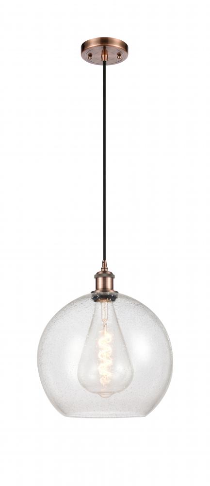 Athens - 1 Light - 12 inch - Antique Copper - Cord hung - Mini Pendant