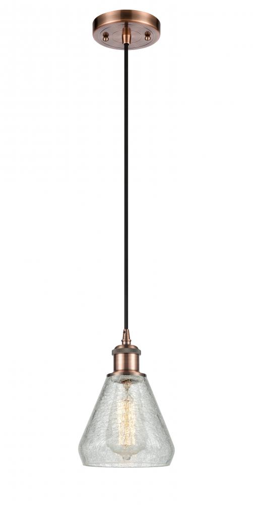 Conesus - 1 Light - 6 inch - Antique Copper - Cord hung - Mini Pendant